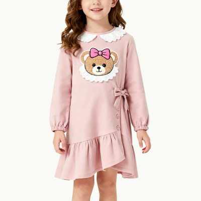 cartoon-pattern-ruffled-girls-casual-dress